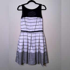 Elegant Black and White Striped Dress